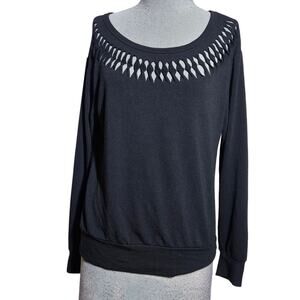 Black Cutout Detail Sweater Size Medium